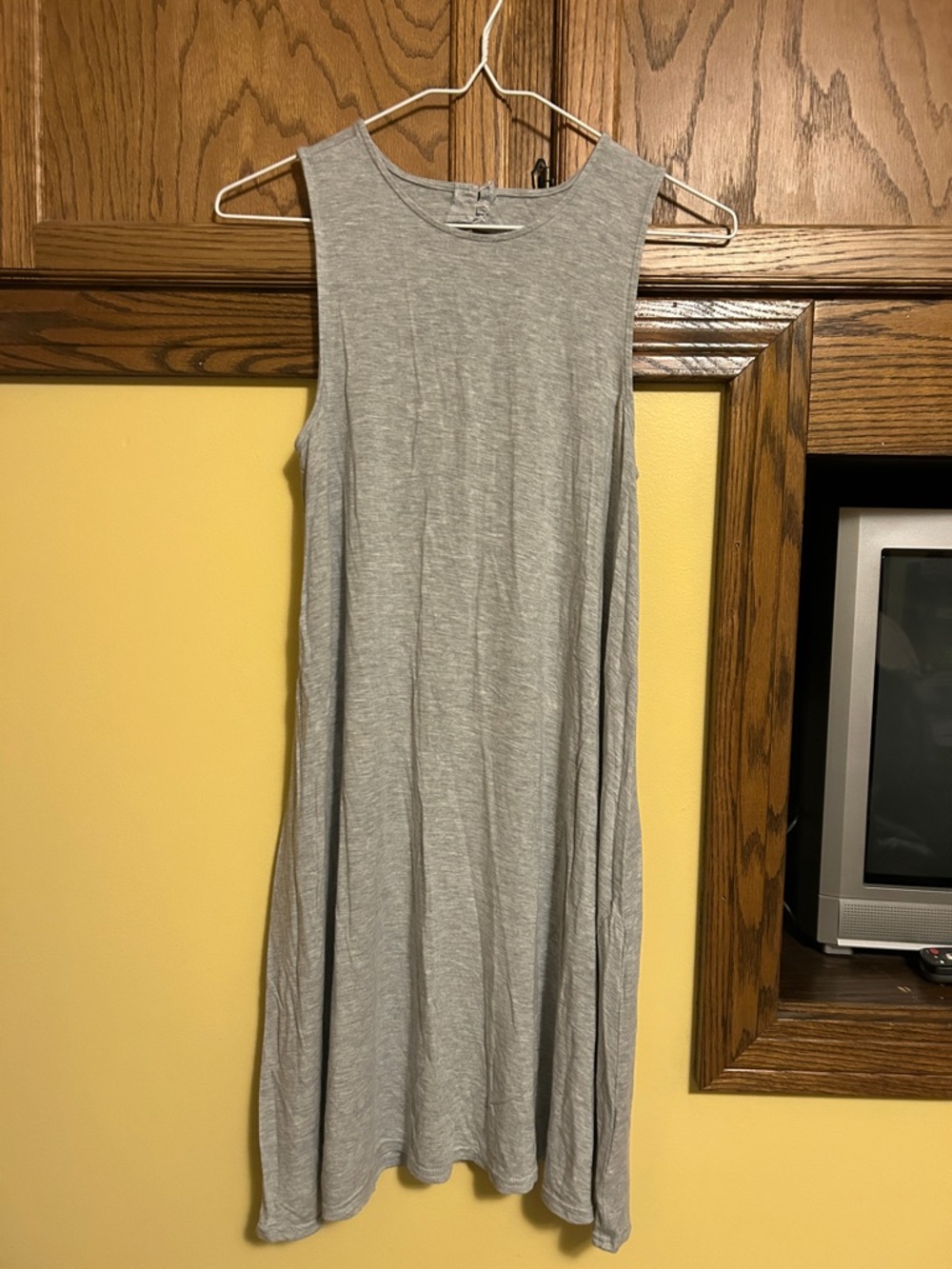American Eagle Outfitters Light Heather Gray Sleeveless Midi Dress